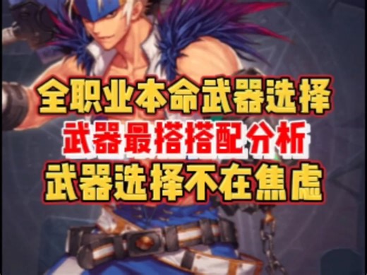 全职业本命武器选择！武器最佳搭配分析！让你武器选择不在焦虑！