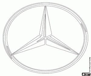 La famosa estrella de Mercedes para colorear, pintar e imprimir