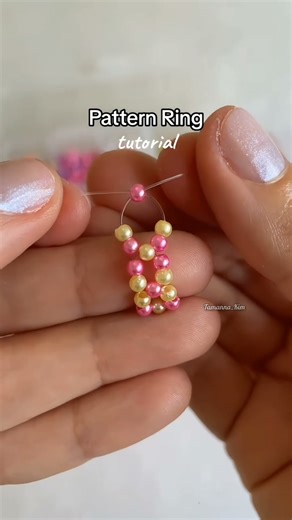 DIY Beaded Pattern Ring 💗 Easy & Aesthetic Jewelry Tutorial | Viral Beaded Ring Idea! #diyjewelry
