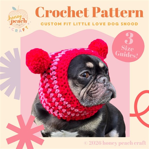 Striped Dog Snood Crochet Pattern | Pet Neck Warmer | Cozy Puppy Pom-pom Headpiece | Little Love Design - Etsy UK