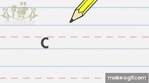 Write the letter C | Alphabet Writing lesson for children | The Singing Walrus on Make a GIF