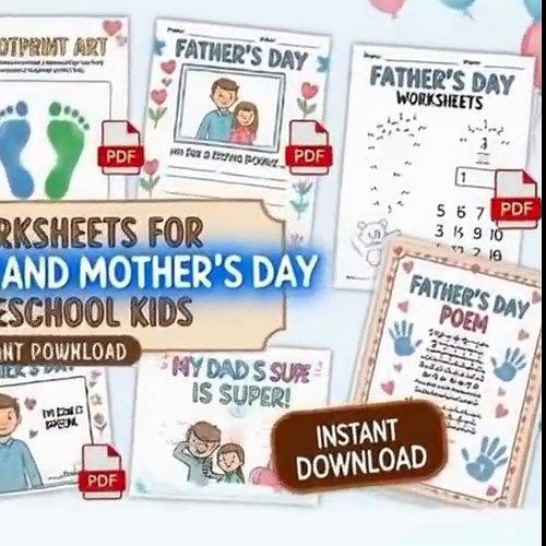 Preschool Mother's Day Father's Day Worksheets, Footprint Art, Report Card (digital Download) - Etsy