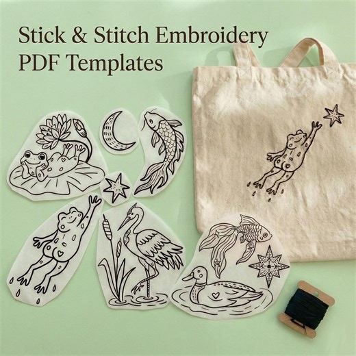 Stick and Stitch Embroidery Patterns PDF – Printable Animal Designs for Beginners - Etsy