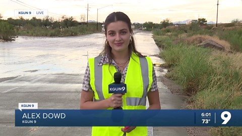 Monsoon storm passes over Tucson, blocking off some roads