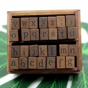 Vintage Alphabet Rubber Stamp Set: 28 Piece Letter Stamps With Wood Box - Etsy