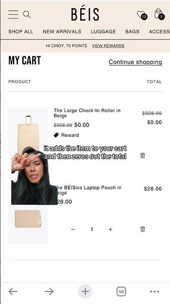 HOW TO GET FREE LUGGAGE WITH THE BEIS TRAVEL REWARD PROGRAM 🧳 #beis #beistravel ‪@beistravel‬