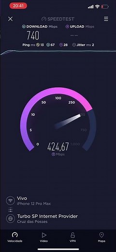 Teste velocidade Vivo 600 mega wifi ax802.11
