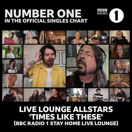 141K views · 3.7K reactions | 論 This week’s Official Charts Number 1 Single is… 論 LIVE LOUNGE ALLSTARS - ‘TIMES LIKE THESE’  Thank you to everyone who downloaded and streamed the track - your generosity will enable BBC Children in Need and Comic Relief to help the most vulnerable during the COVID-19 crisis ❤️ | BBC Radio 1 | Facebook