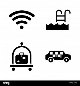 Hotel Service. Simple Related Vector Icons Set for Video, Mobile Apps, Web Sites, Print Projects and Your Design. Black Flat Illustration on White Bac Stock Vector Image & Art - Alamy