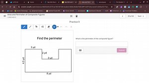 Find the perimeter of the composite figure shown in the diagram... | Filo