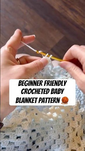 Beginner friendly crocheted baby blanket pattern 🧶 #babyblanket #crochetedblanket #crochetpattern