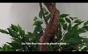 7ft Artificial Ficus Tree, 83" Tall Fake Plant with Natural Curved Trunk, Faux Ficus Floor Plants for Home Living Room Office Garden Balcony Decor Indoor