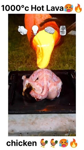 Lava Vs everything (chicken 🍗 neat and water🌊 ) #satisfying #viral #1000degreeball #hindiexperiment