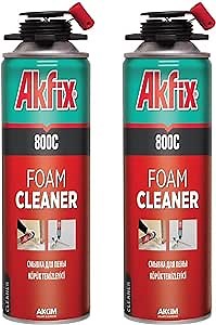 Akfix 800C Gun Cleaner (2x12.3 oz.) – Solvent-Based Spray for Removing Uncured Polyurethane Foam, Cleans Valves & Adapters, Prevents Clogging, Maintains Tool Performance | 12.3 oz. 2 Pack