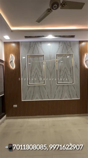 Modern Wall Decor Using PVC Panels & Marble Sheets | #Shorts