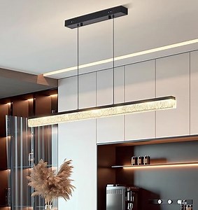100cm Moderne LED Pendelleuchte esszimmer dimmbar hängelampe esstisch schwarz,Linear design hängeleuchte mit Fernbedienung,Esszimmerlampe hängend Höhenverstellbar Esstischlampe,Bürolampe (100cm/40w)