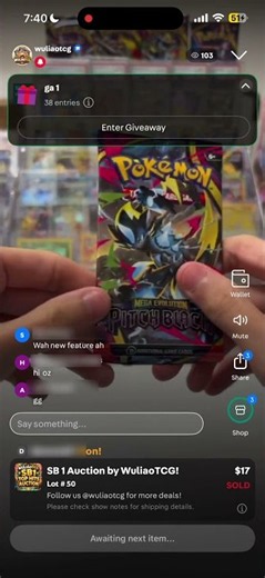 How do Giveaways work in a Carousell Live Auction?