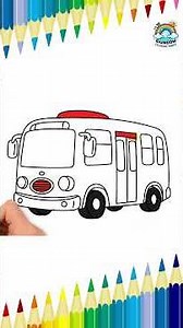 🚌 School Bus Coloring Page for Kids | Cute Fun Vehicle Drawing ✏️