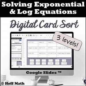 Solving Exponential and Logarithmic Equations DIGITAL CARD SORT