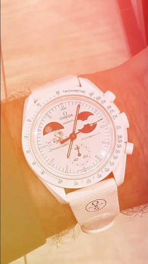 Swatch x Omega Bioceramic Moonswatch Mission To Earthphase Moonshine Gold White