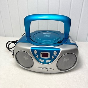 Sylvania SRCD243 Portable CD Player with AM/FM Radio Boombox Blue 8XC Batteries