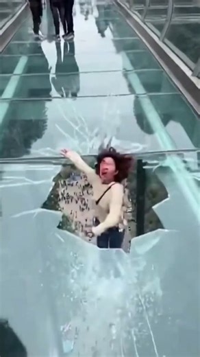 One Step… and the Glass Bridge Betrayed Her 😱”#youtubeshorts