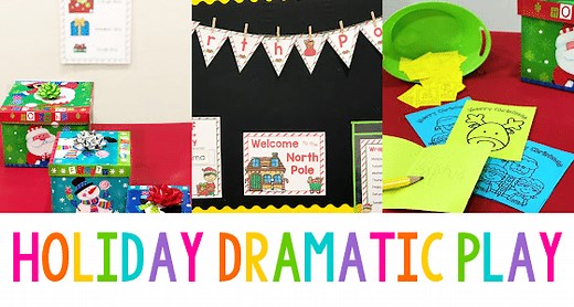 Dramatic Play Holiday Wrapping Center
