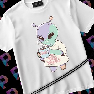 Out of This World Alien PNG Cute Alien Coffee Shirt, Cozy Space Cartoon Design - Etsy Canada