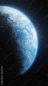 Vertical 3d illustration of the planet Earth from space Stock Video