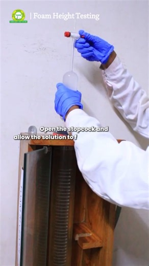 Tamilnadu Test House on Instagram: "🧴 Shampoo Foaming Power Test | Foam Height Measurement Method....... In this video, we demonstrate how to measure the foaming ability of shampoo using the standard foam height test. A shampoo solution is prepared under controlled conditions and allowed to fall from a fixed height to produce foam. The height of the foam column (in millimetres) shows how well the shampoo can create lather. 🔬 In this test, you will see: • Preparation of shampoo solution with di