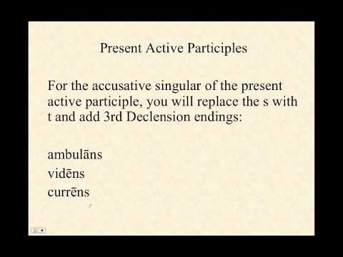 Present Active Participles in Latin