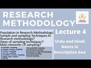 SAMPLING AND SAMPLING TECHNIQUES In Research Methodology |Notes PDF| Urdu and Hindi | By Uffaq Zahra