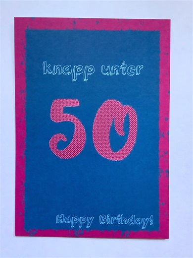 Just Under 50 Happy Birthday Postcard / Art Card / Postcard With Saying / Birthday Card - Etsy
