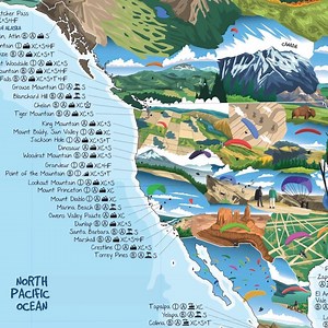 The Paragliding Map shows you the world of paragliding, from the world’s best cross-country spots to speed flying down Mont Blanc and Acro and SIV heaven Babadag in Turkey. Over 650 spots and areas, information on level, flying style and terrain. | Awesome Maps