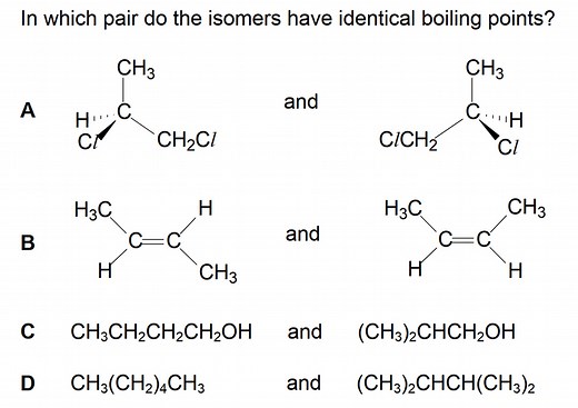 Compare Boiling Point of Isomers