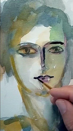 Paint a face with watercolors