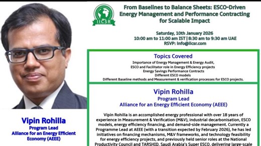ESCO-Driven Energy Management with Vipin Rohilla | International Institute of Corporate Sustainability and Responsibility