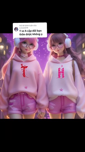 Hình Nền Cặp Đôi Chữ T và H | Avatar Chibi Anime