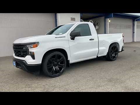 Lowered 2022 Chevy Silverado Single Cab.