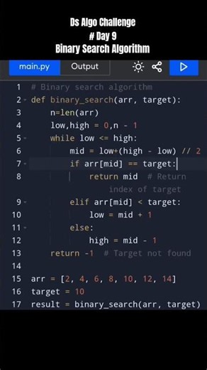 Binary Search Algorithm problem - 1 #live #code #repeat