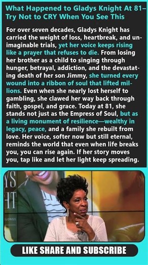 What Happened to Gladys Knight At 81– Try Not to CRY When You See This