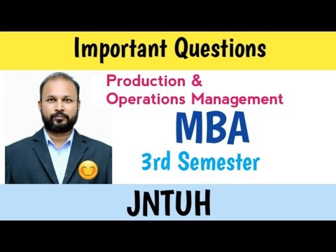 Production & Operations Management | Important Questions 2024 | MBA 3rd Semester | JNTUH
