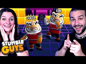 GUILLAUME VS KIM WITH THE NEW SKINS ON INFINITE BLOCK DASH! STUMBLE GUYS!