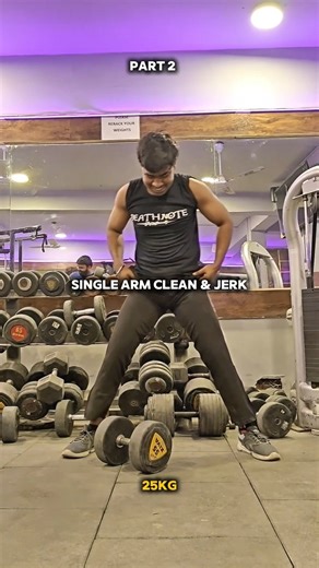 Single Arm Clean & Jerk Challenge 💪 #workout #fitness