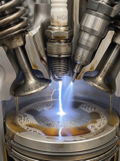 oil enters chamber 😱 😥 #engine #machinery #car #3D #tiktokgrowthchallenge