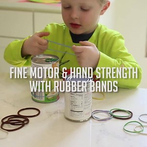 46K views · 167 reactions | A great way to keep kids busy, just rubber bands and a soup can from the pantry! Plus, it's a fantastic fine motor activity to keep them busy when you need a little time. This is one of our favorite challenges in the 7 day challenge -- https://room.handsonaswegrow.com/get-started-challenge/ | Hands On As We Grow: Activities for Toddlers & Preschoolers | Facebook