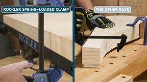 2.8K views · 31 reactions | The patented spring mechanism of our Spring-Loaded One-Handed Bar Clamp closes the jaws with a squeeze of the trigger, leaving your other hand free to position parts! Find this clamp in Rockler stores or at https://pulse.ly/900fzstw7q | Rockler Woodworking and Hardware | Facebook