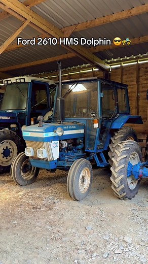 Meet Rich’s pride and joy - a Ford 2610 tractor with a story to tell 🚜⚓ Once used at HMS Dolphin to tow Royal Navy torpedoes, she’s now happily retired to a quieter life on our Welsh farm. A little piece of history, right here at Chuckling Goat! #chucklinggoat #bts #tractor #vintagetractor #agriculture #hmsdolphin #royalnavy #RN #farm #farming #farmlife #fordtractor #ford2610 | Chuckling Goat