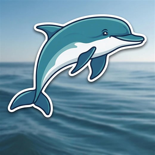 Dolphin Sticker Ocean Sea Life Vinyl Decal Cute Aesthetic Waterproof Laptop Water Bottle - Etsy