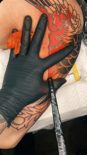 Aki Kisaragi on Instagram: "鳳凰 #japanesetattoo #tebori #handpokeartist #phoenix #irezumi"